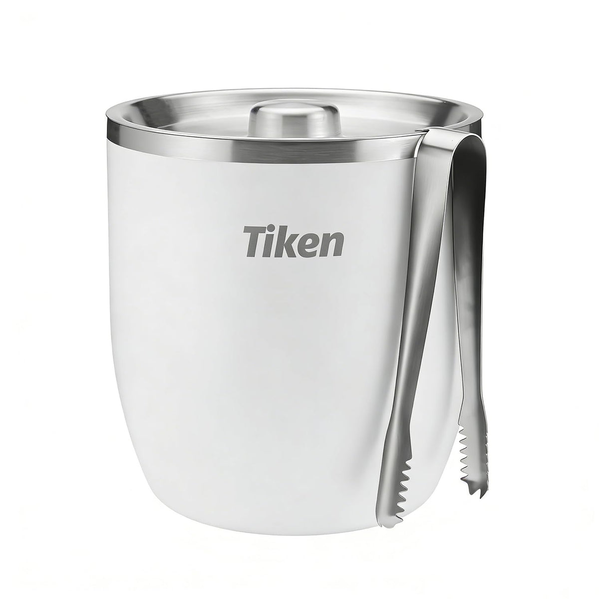 Tiken 3L Double-Wall Vacuum Insulated Ice Bucket with Lid & Tong Stainless Steel Champagne Buckets for Cocktail Bar, Parties & Outdoor