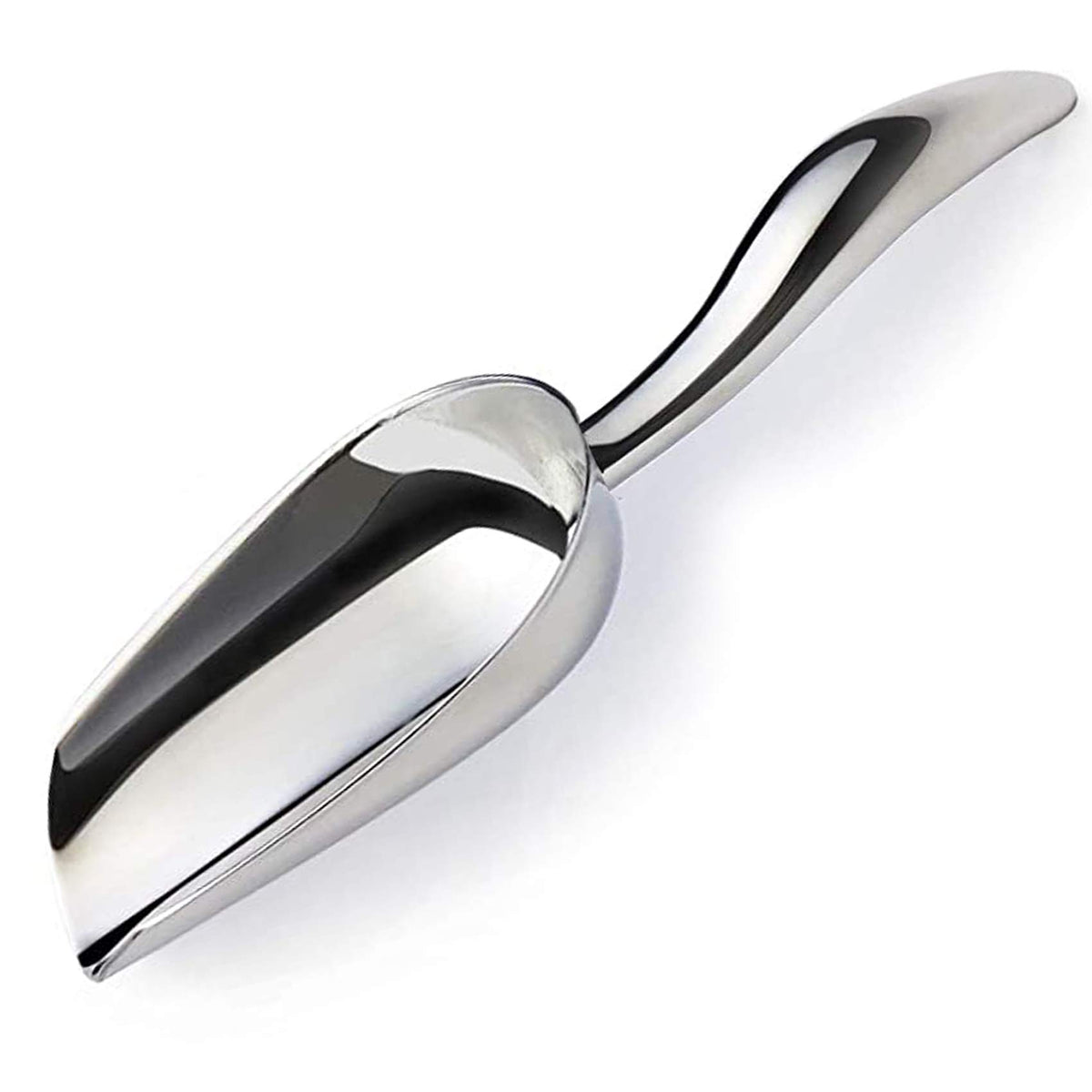 JBscoop Stainless Steel Ice Scoop 8 OZ, Metal Ice Scooper For Ice Maker, Multipurpose For Candy Kitchen Bar Party Wedding Pet Animal Dog Food Scoop Beach Shovel