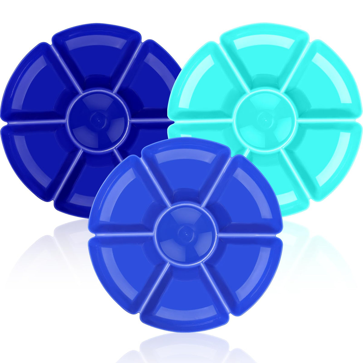 3 Round Plastic Serving Trays 11 Inch 7 Comp