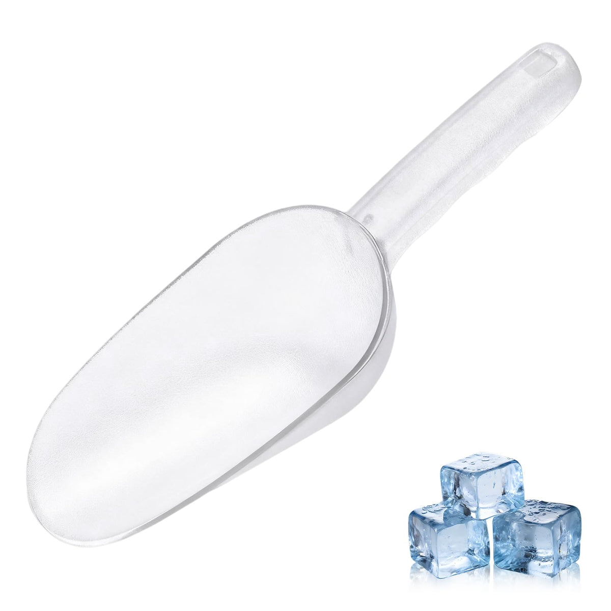 Plastic ice scoop for freezer - 12oz ice scoop BPA-FREE polycarbonate scoop with ergonomic handle, ideal for ice maker,ice cube, ice bucket, coffee beans, popcorn,ice cream, dishwasher safe (1 Pack)M