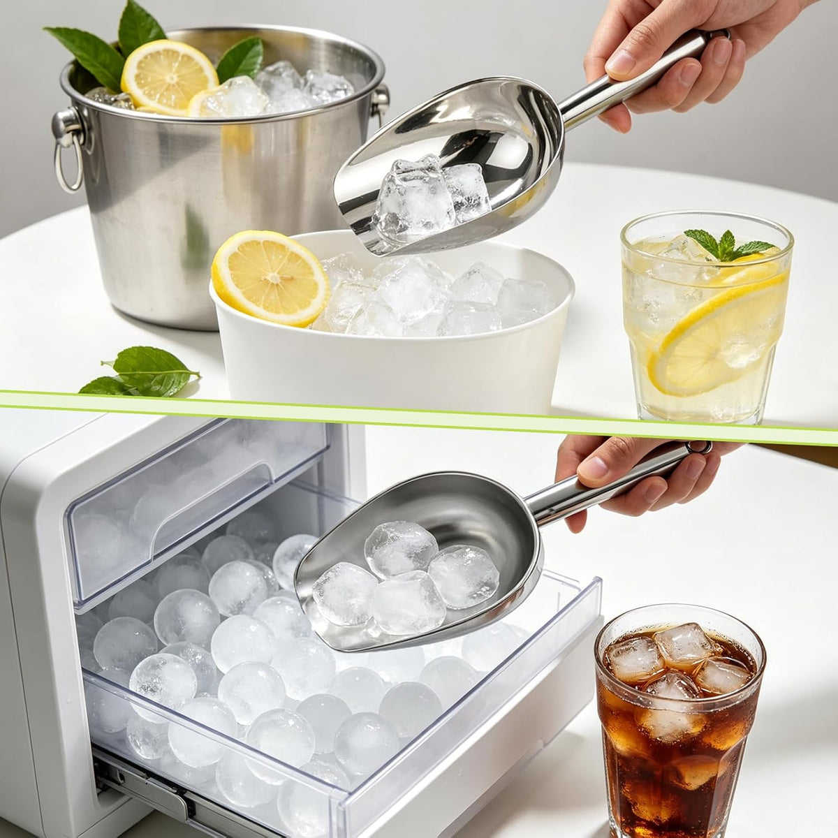 304 Stainless Steel Ice Scoop, Multi Purpose Food Scooper