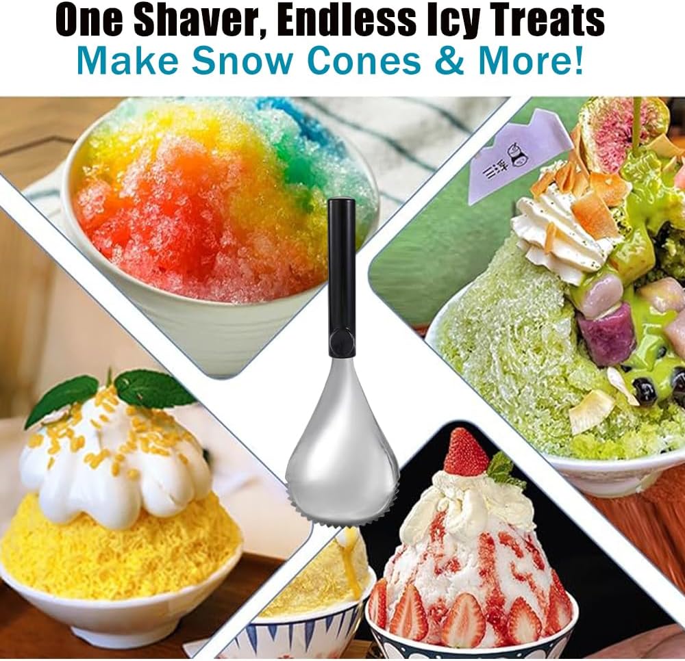 Ouliget Serrated Ice Crusher Spoon,Multipurpose Metal Ice Scoop Ice Cream Scoop for Smoothies Shaved Ice Frozen Cocktails,Fruit Corer Scraper Pumpkin Scooper Tool