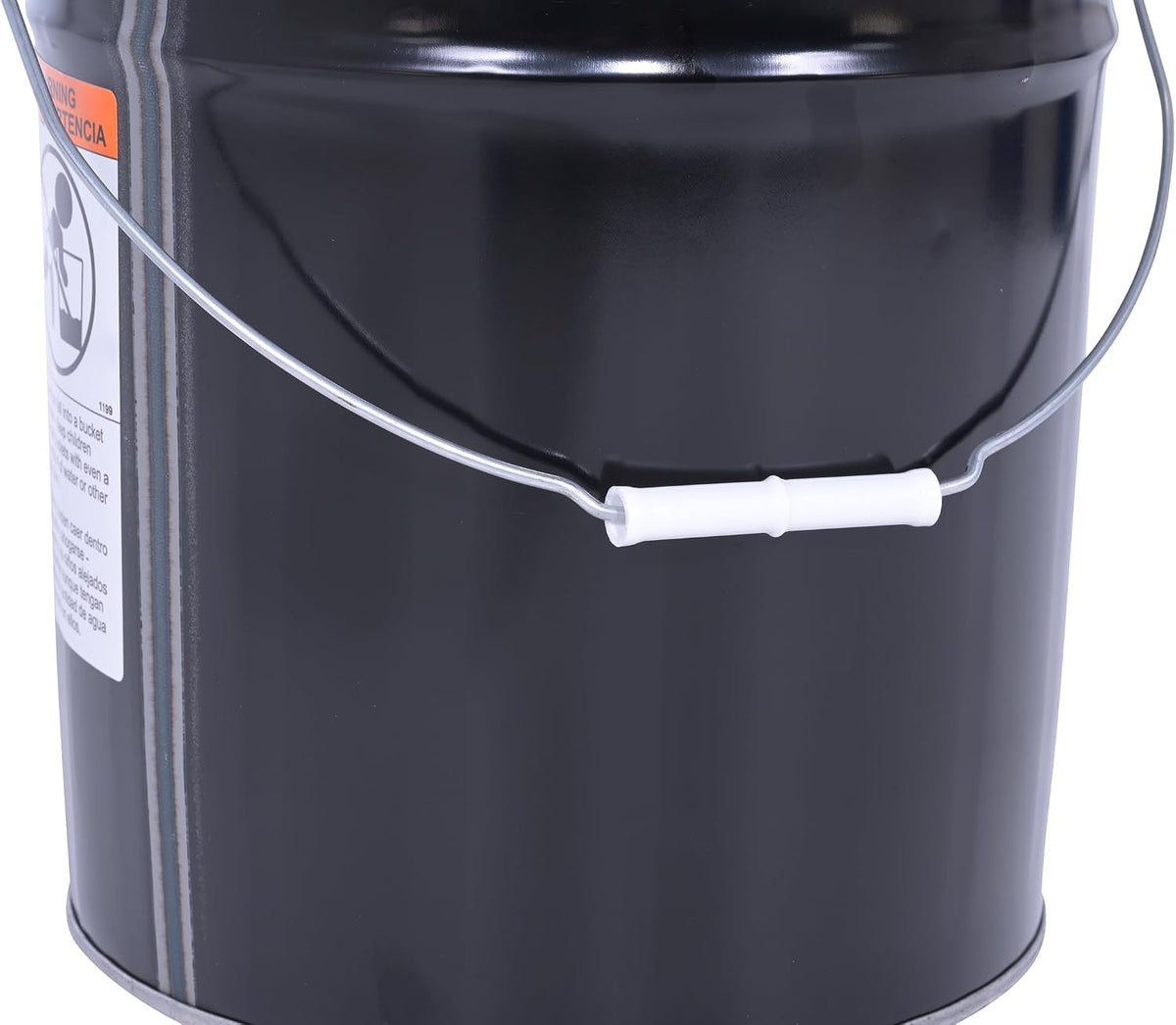 Vestil Pail-STL-RI Steel Open Head Pail, 5 Gallon, Black