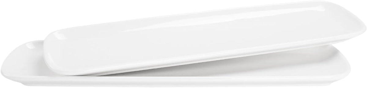 Olive Plate, Dried Fruits Tray, Biscuit Olive Platter, Chip Resistant, White Porcelain Olive Canoe, Dishwasher Safe, for Snacks, Mousse Cake,Tiramisu,Sushi,Condiments,Appetizers 10.9 Inch