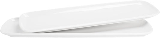 Olive Plate, Dried Fruits Tray, Biscuit Olive Platter, Chip Resistant, White Porcelain Olive Canoe, Dishwasher Safe, for Snacks, Mousse Cake,Tiramisu,Sushi,Condiments,Appetizers 10.9 Inch