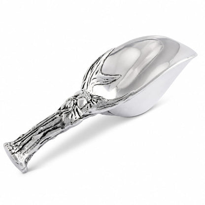 Arthur Court Magnolia Ice Scoop - Premium Sand Casted Aluminum - Elegant Ice Serving Tool - 8" Long