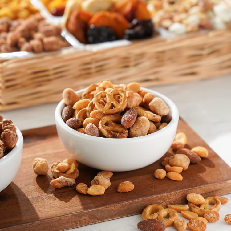 Broadway Basketeers Sympathy Dried Fruit and Nuts Gift Basket – Premium Kosher Condolence Nuts and Dried Fruit Tray for Families & Loved Ones – Bereavement Gifts Basket for Funerals, Memorials & Shiva