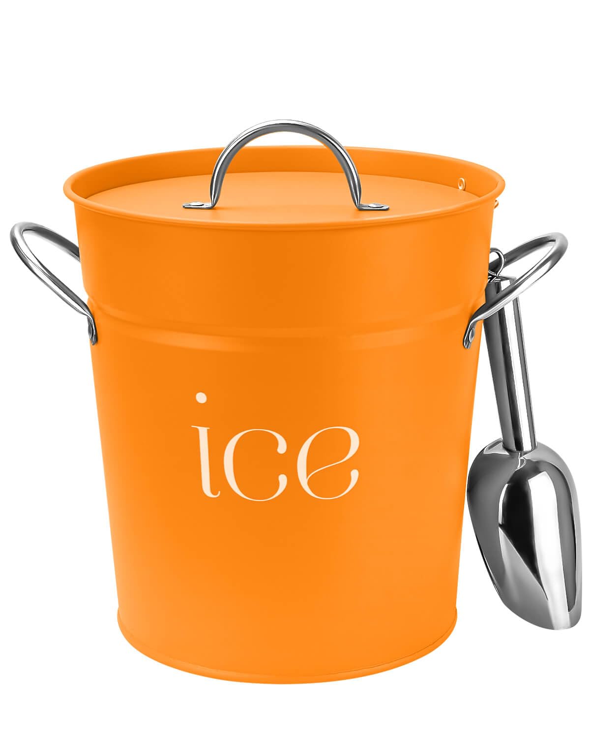 3 Qt Black Galvanized Ice Bucket with Lid, Scoop and Handles, Insulated