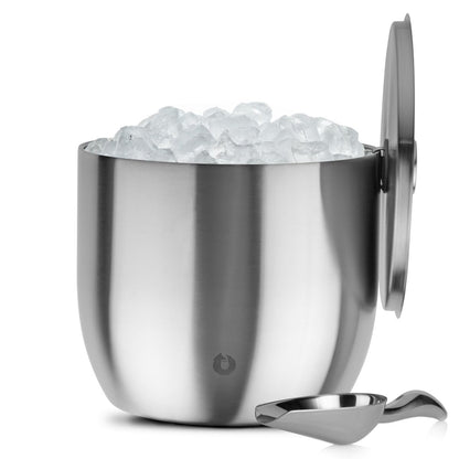Snowfox Plus - Insulated Ice Bucket with Lid/Scoop, Premium Vacuum Insulated Stainless Steel Ice Buckets for Parties, Ice Box, Home Bar Accessories, Parties Supplies, Bar Decor, 3L