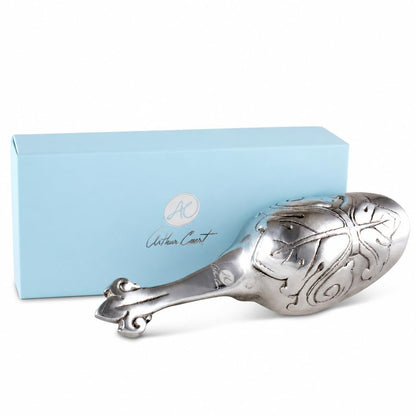 Arthur Court Magnolia Ice Scoop - Premium Sand Casted Aluminum - Elegant Ice Serving Tool - 8" Long