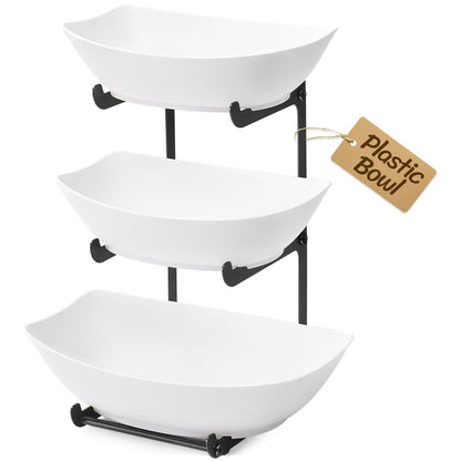 Lifewit 3 Tier Fruit Bowl for Kitchen Counter, Tiered Plastic Serving Tray