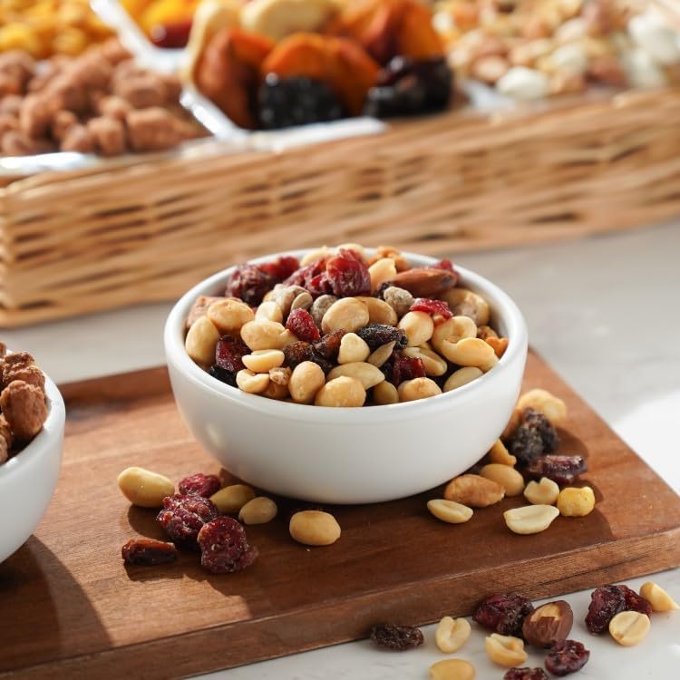 Broadway Basketeers Sympathy Dried Fruit and Nuts Gift Basket – Premium Kosher Condolence Nuts and Dried Fruit Tray for Families & Loved Ones – Bereavement Gifts Basket for Funerals, Memorials & Shiva