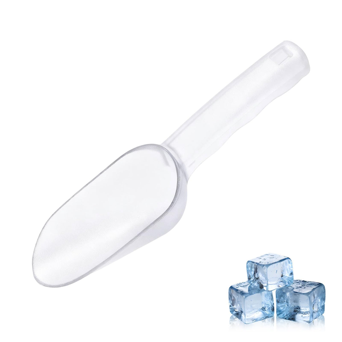 Plastic ice scoop for freezer - 12oz ice scoop BPA-FREE polycarbonate scoop with ergonomic handle, ideal for ice maker,ice cube, ice bucket, coffee beans, popcorn,ice cream, dishwasher safe (1 Pack)M