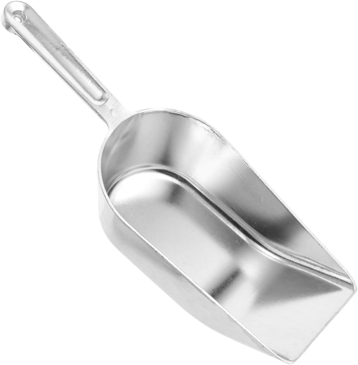 PRETYZOOM Ice Scoop for Freezer Metal Cube Shovel Grain Flour Food Machine Kitchen Bar Restaurant Dessert Shop 12x4.25x3.14 Inches Stainless Steel Utility Scoopers