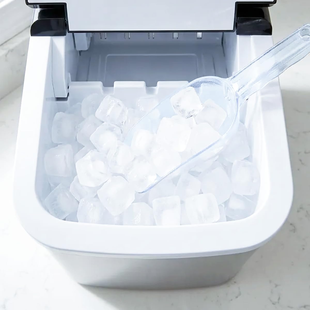2 Pcs Plastic Ice Scoop 12 Oz Clear Polycarbonate for Ice Maker Ice Bucket Ice Cream Pet Food Coffee Beans Ergonomic Handle
