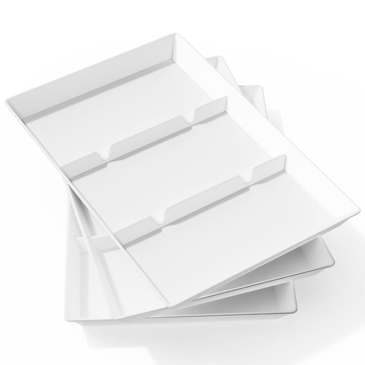Lifewit Divided Serving Tray for Party, 4 Pack Plastic Food Serving Platter
