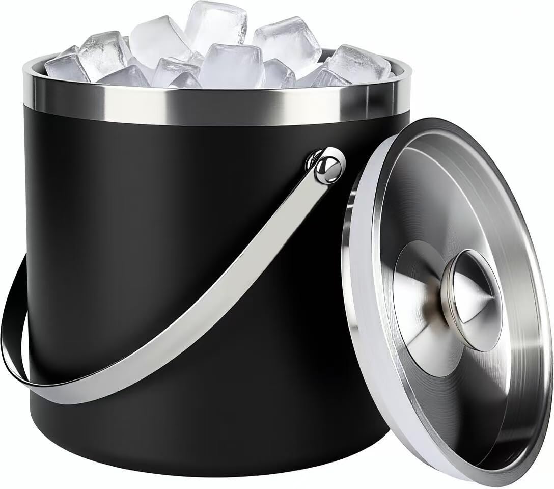 3L Double Wall Insulated Stainless Steel Ice Bucket for parties