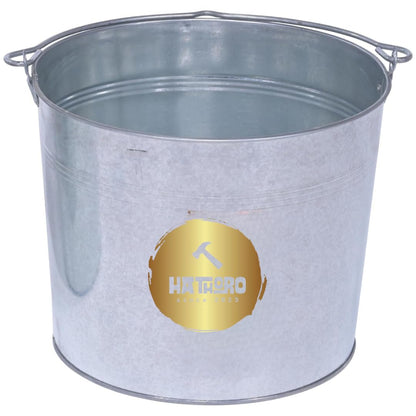 2 Gallon Natural Galvanized Steel Bucket/Pail with Handle | for Kitchen, Outdoor, Camping, Champagne Drink Cooler Storage Ice Pails, Succulents, Home Parties Bar Cooling Supplies, 8 Quarts
