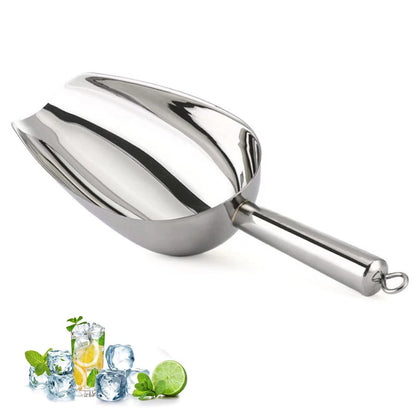 Stainless Steel Ice Scoop - Mini Ice Scoop for Freezer, Heavy Duty, Dishwasher Safe, 5 OZ