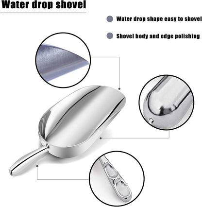 AS-12 SET OF 2, 12 Oz. (Ounce) Bar Ice Scoop, Dry Bin Scoop, Dry Goods Scoop, Candy Scoop, Spice Scoop, Cast Aluminum