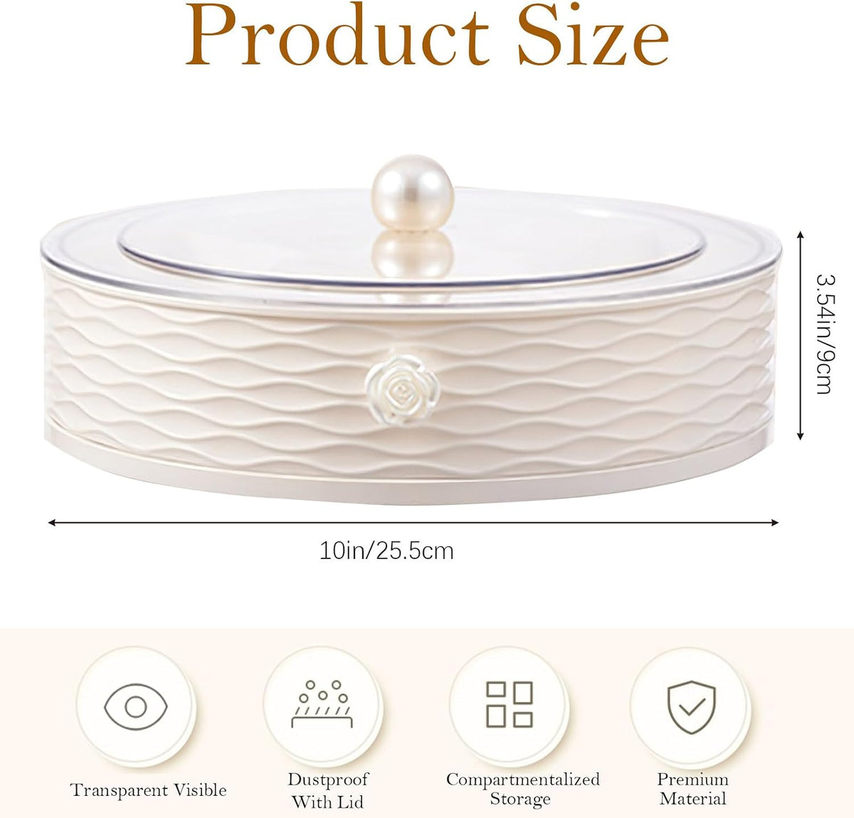 Modern Luxury Snack Box with Lid – Elegant Dry Fruit, Nut & Candy Organizer Tray for Living Room or Gift Giving