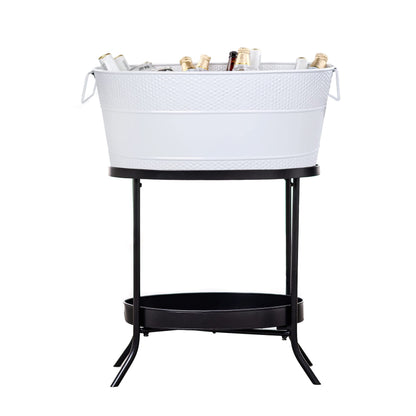 BREKX Heavy-Duty Stainless Steel Beverage Tub for Parties, Large, Oval