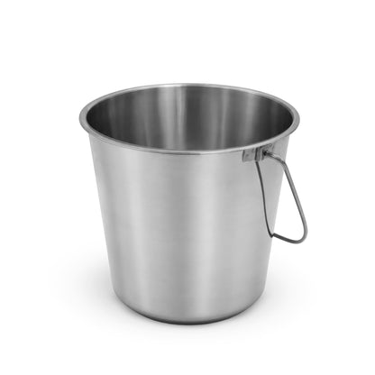 Grip Stainless Steel Bucket (2 Gallon) - Great for Pets, Cleaning, Food Prep - Hang on Fences, Cages, Kennels - Home, Garage, Workshop