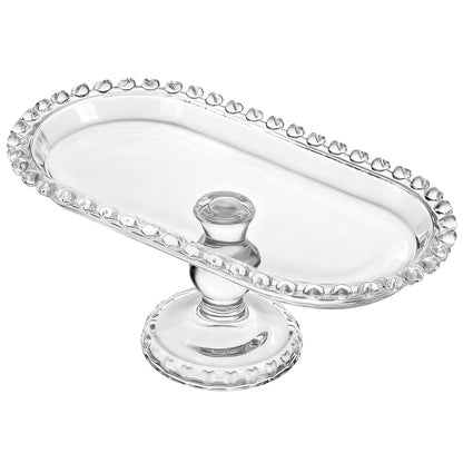 Luxshiny Footed Fruit Serving Tray: 11.7" European Style Dessert Display Platter for Fruits Snacks and Appetizers - Decorative Serving Tray for Parties Weddings and Home Decor