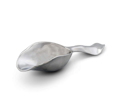 Arthur Court Magnolia Ice Scoop - Premium Sand Casted Aluminum - Elegant Ice Serving Tool - 8" Long