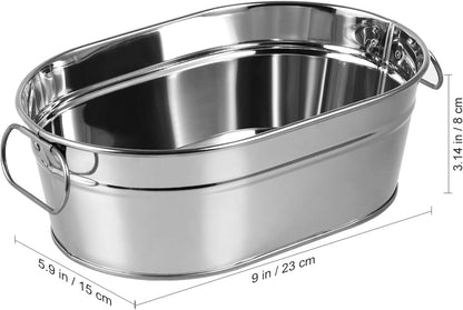 VILLCASE Stainless Steel Seafood Bucket 8.85 x 6.02 Inch Silver