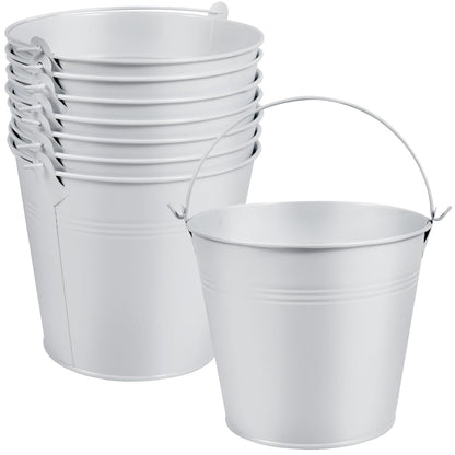 OBTANIM 7 Pack Red Metal Buckets with Handle Galvanized Ice Pails for Plants, Succulents, Party Favors Organizing, Rustic Home Decor or Classrooms Pencil Storage (7.1 x 5.2 inch)