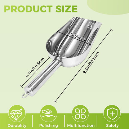 304 Stainless Steel Ice Scoop, Multi Purpose Food Scooper