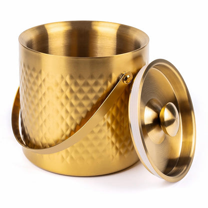 3L Double-Wall Insulated Stainless Steel Ice Bucket for parties
