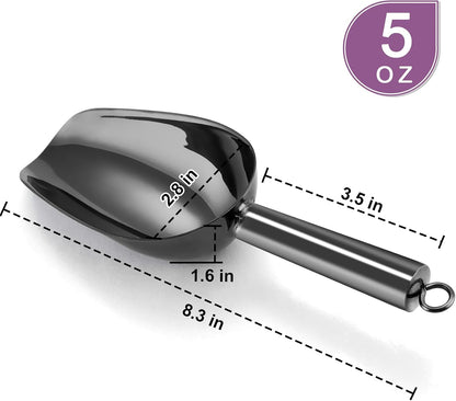 P&P CHEF Black Ice Scoop, 6OZ Small Stainless Steel Candy Food Scoop
