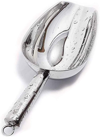 JBscoop Stainless Steel large Ice Scoop 11.3 inch, Feed Candy Popcorn Sugar Utility Scoop Easy Storage, Heavy Duty - 18 Oz