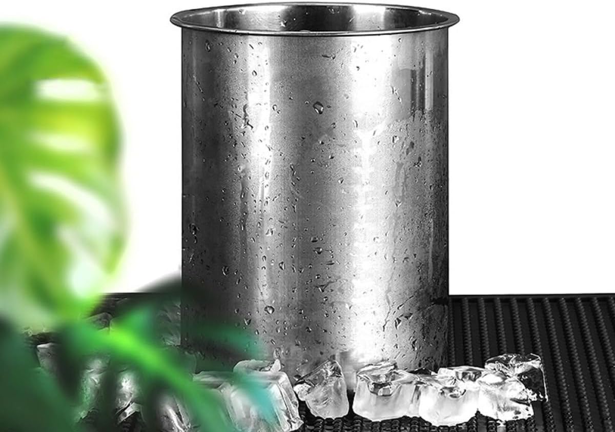 Luxshiny Stainless Steel Ice Bucket Drink Containers Stainless Steel Container Ice Cube Mold Ice Bucket Beverage Container Metal Container Metal Ice Bucket Wine Bottle Bucket