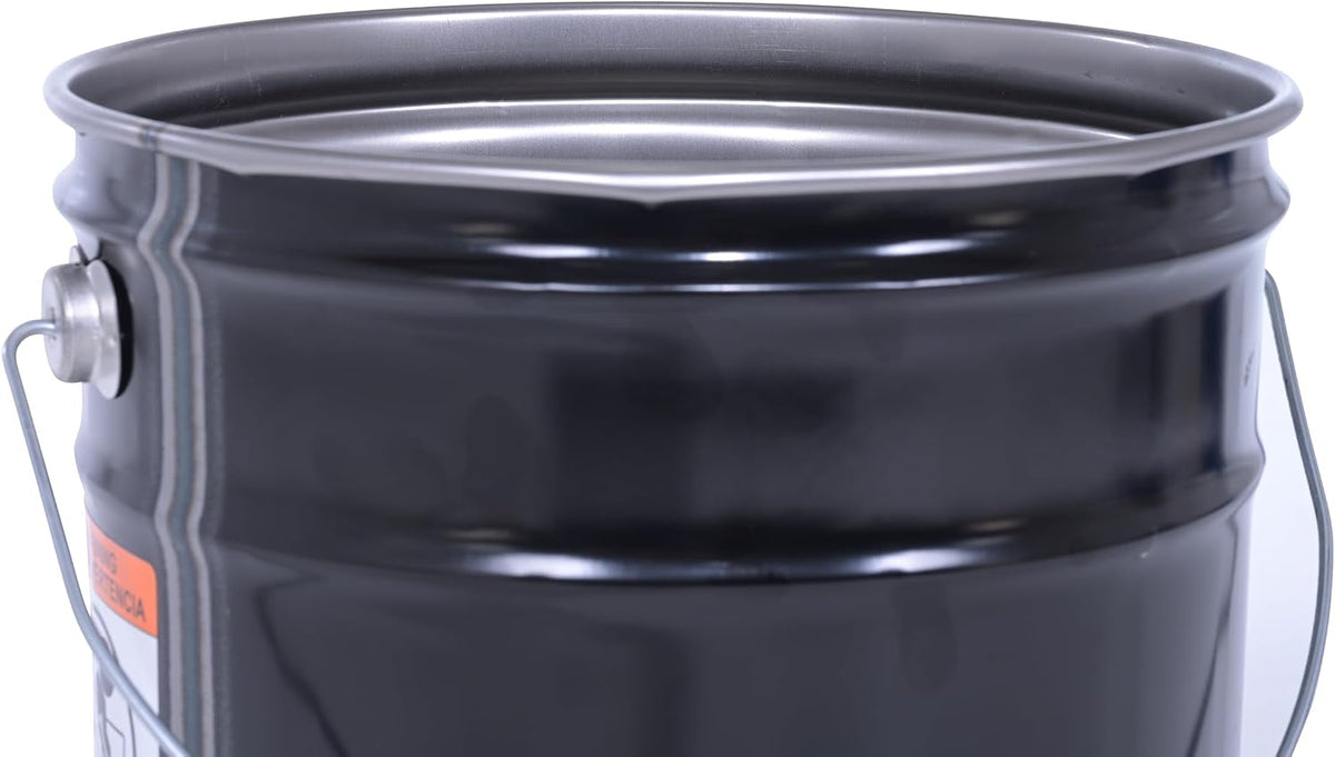 Vestil Pail-STL-RI Steel Open Head Pail, 5 Gallon, Black
