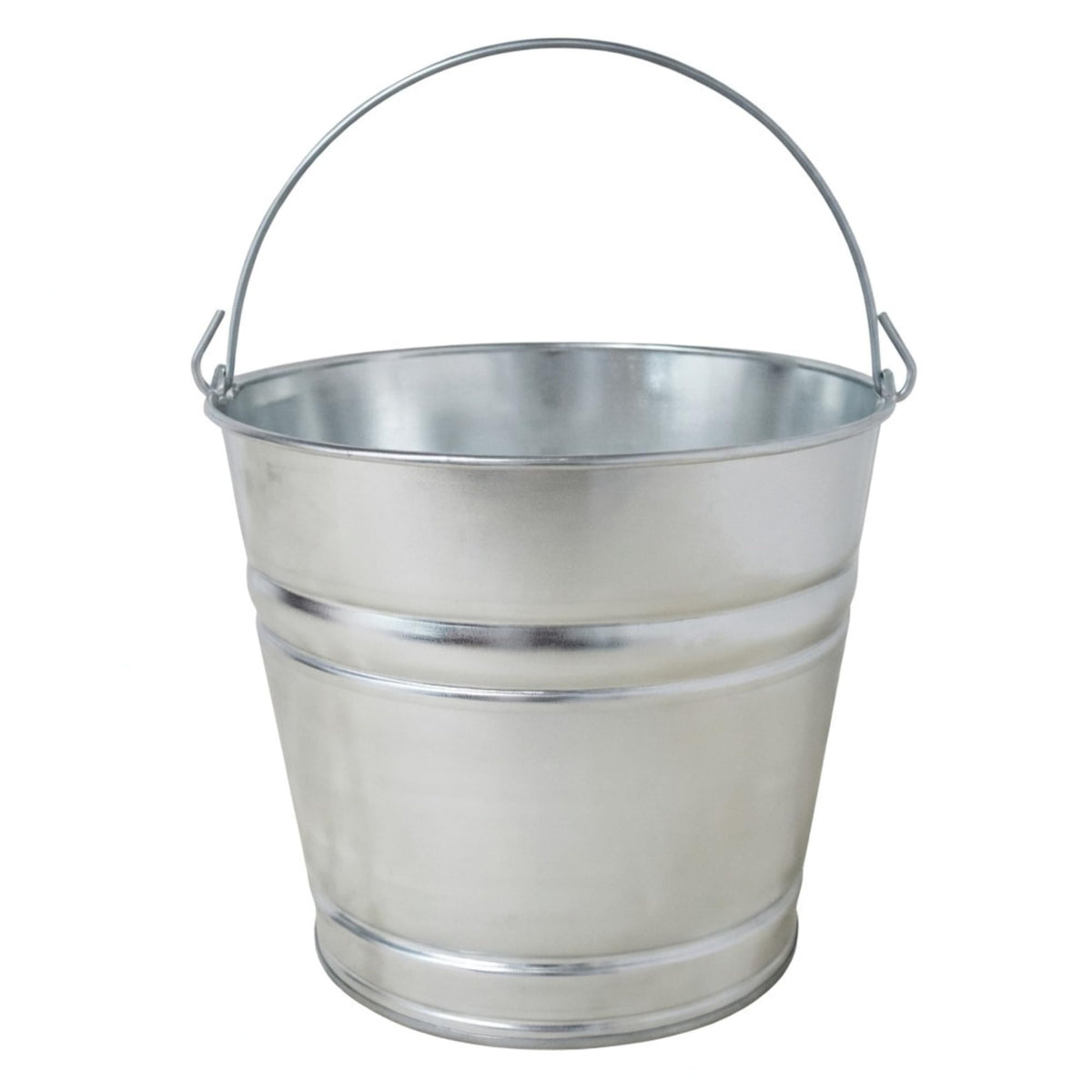 2 Gallon Natural Galvanized Steel Bucket/Pail with Handle | for Kitchen, Outdoor, Camping, Champagne Drink Cooler Storage Ice Pails, Succulents, Home Parties Bar Cooling Supplies, 8 Quarts