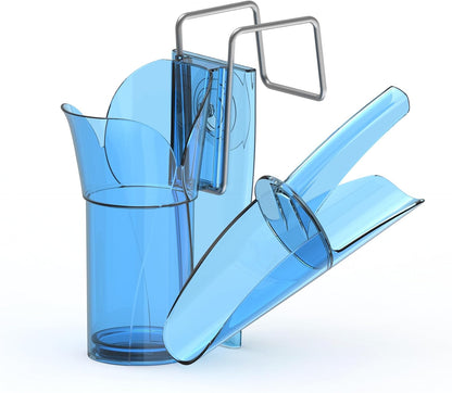 Saf-T-Scoop with Holder for Ice Buckets and Coolers, Plastic, 6 To 10 Ounces, Blue