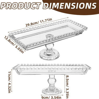 Luxshiny Footed Fruit Serving Tray: 11.7" European Style Dessert Display Platter for Fruits Snacks and Appetizers - Decorative Serving Tray for Parties Weddings and Home Decor