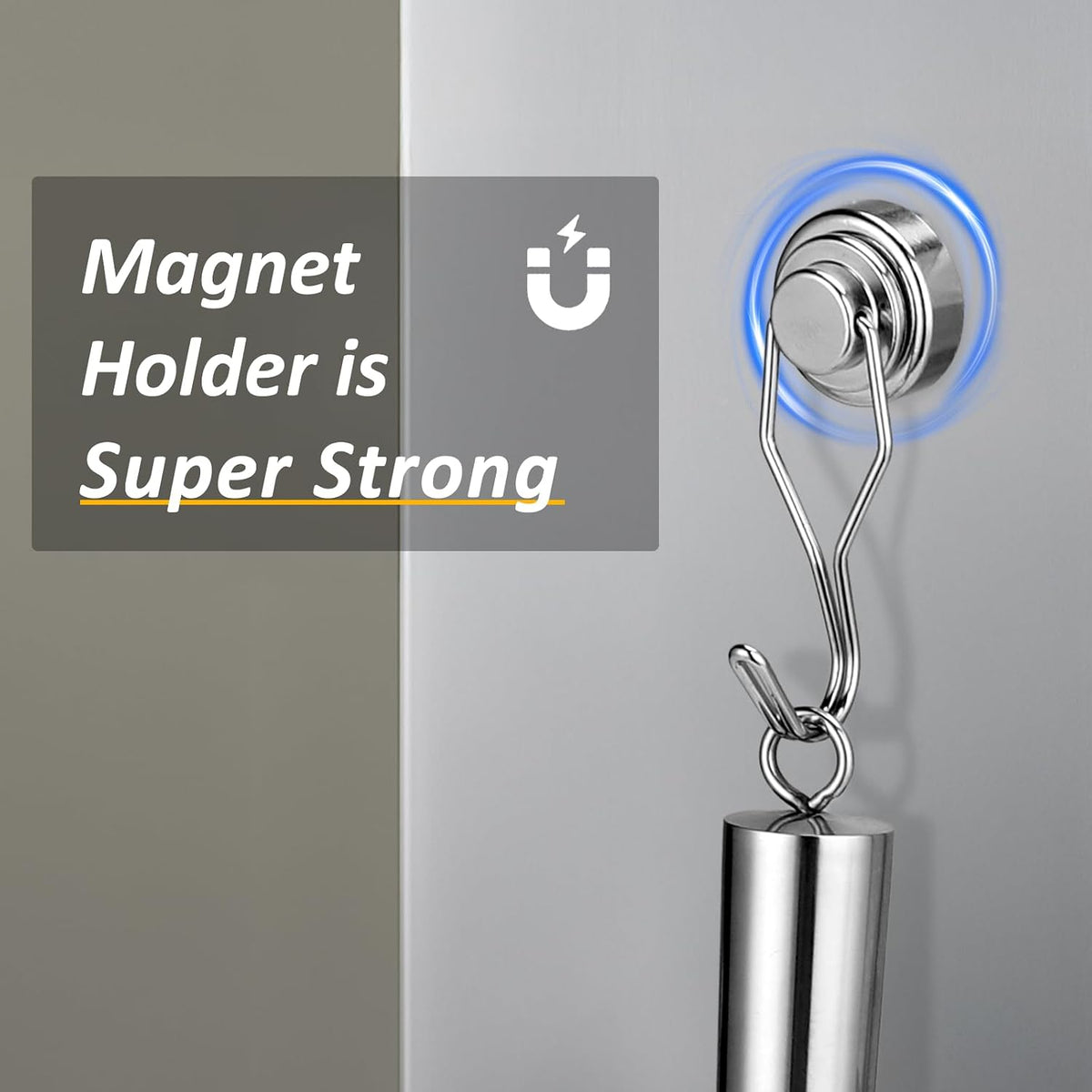 Juome 12oz Stainless Steel Ice Scoop for Freezer with Magnetic Holder
