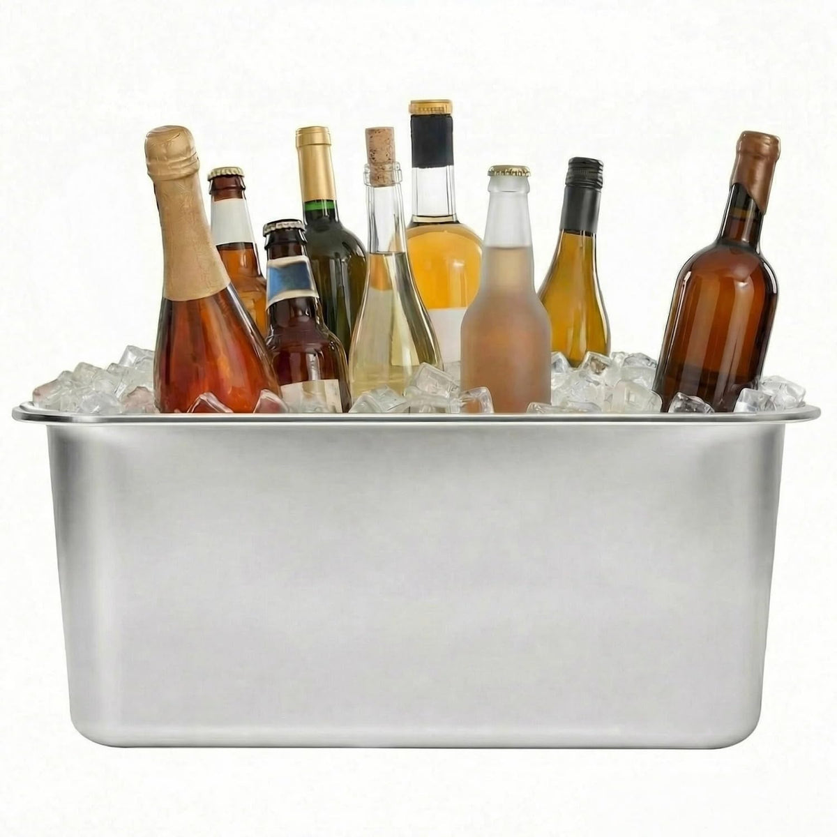 27 Quart Stainless Steel Ice Bucket, 25.8L/6.8 Gallon Large Beverage Tub