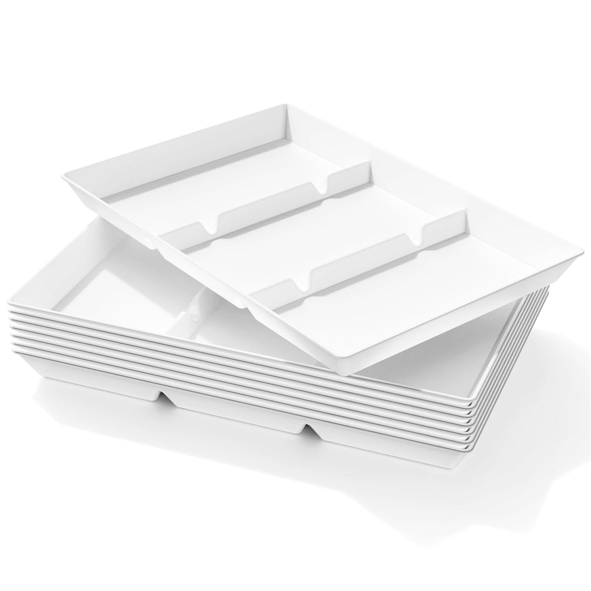 Lifewit Divided Serving Tray for Party, 4 Pack Plastic Food Serving Platter