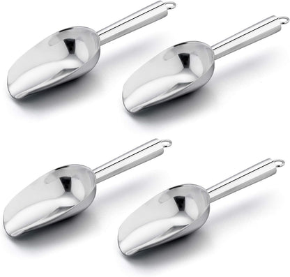 E-far Mini Scoop, 3 Ounce Stainless Steel Kitchen Utility Scoops, 4 Pack