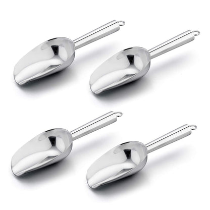 E-far Mini Scoop, 3 Ounce Stainless Steel Kitchen Utility Scoops, 4 Pack