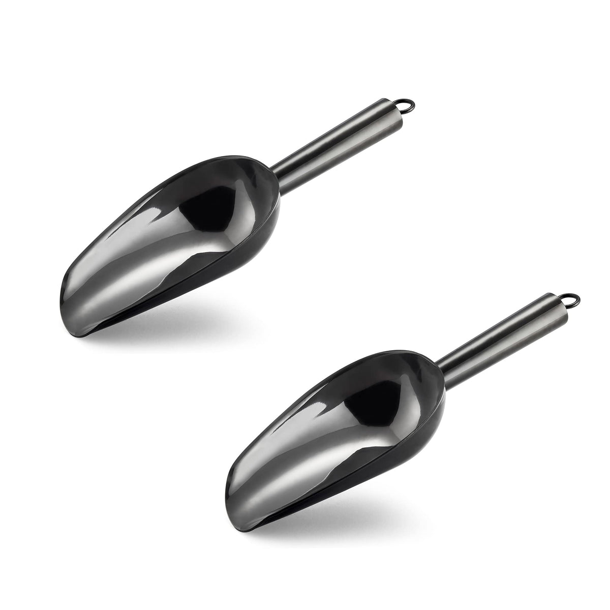 E-far 6 Ounce Ice Scoop Set of 2, Small Stainless Steel Scoop for Canisters