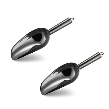 E-far 6 Ounce Ice Scoop Set of 2, Small Stainless Steel Scoop for Canisters