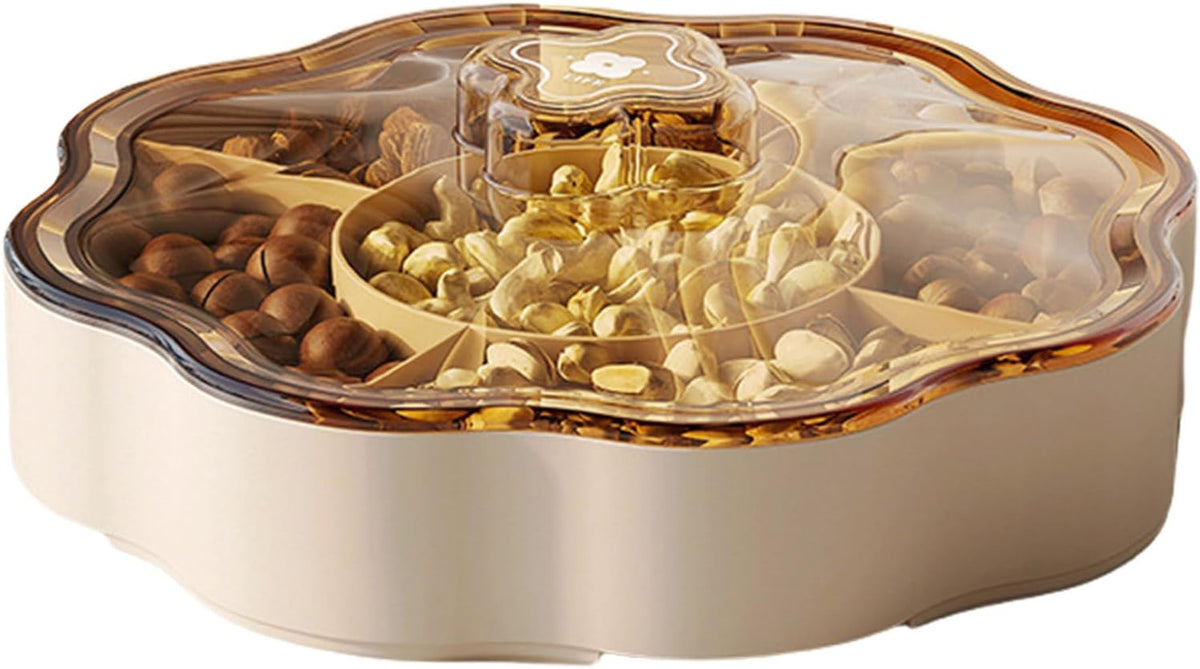 Candy Box Dry Fruit Container With Lid For Living Room 5 Compartments Snacks Organiser For Household Use
