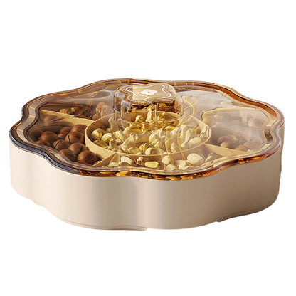 Candy Box Dry Fruit Container With Lid For Living Room 5 Compartments Snacks Organiser For Household Use