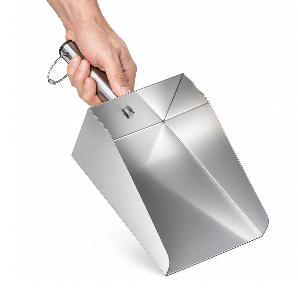 304 Stainless Steel Grain Scoop, Heavy Duty Ice Metal Feed Scoop